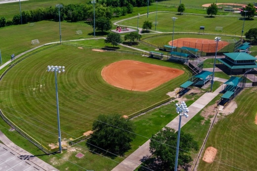 Aerial photograph of the land of the  Chester L. Davis Sportsplex. (Courtesy City of League City)