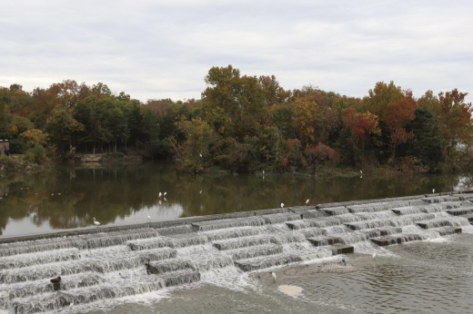 The White Rock Lake waterfall