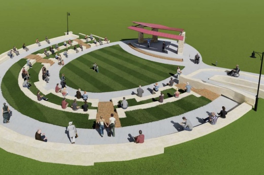 Rendering of planned amphitheater at Garey Park