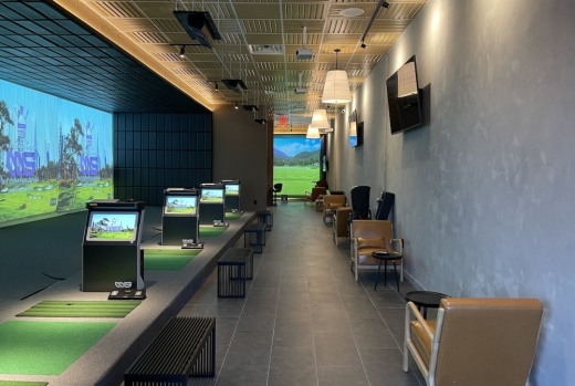 A look inside at some of the golf simulators.