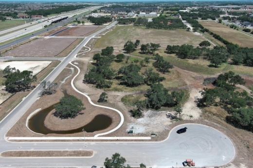 Drone image of Crystal Village site