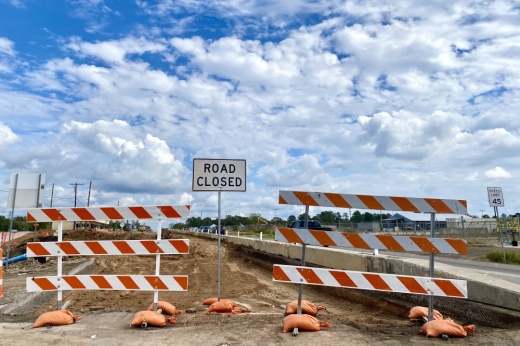 road closed sign in Conroe