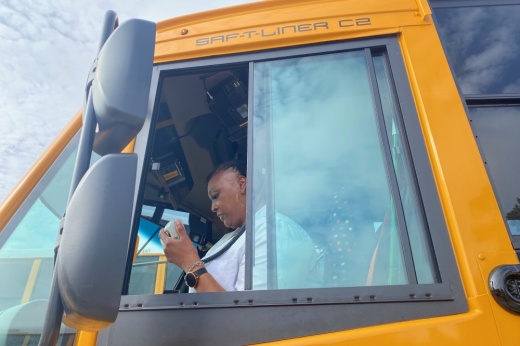 bus driver inside bus