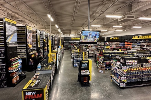 The photo shows the inside of Advance Auto Parts.