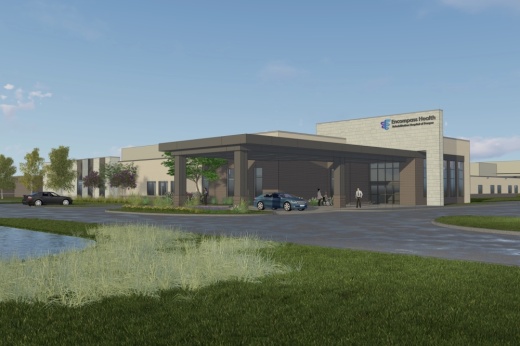 rendering of an exterior view of a rehabilitation facility