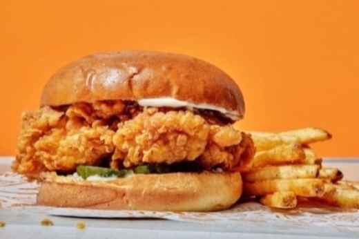 chicken sandwich and fries