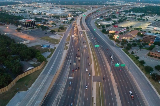 An aerial image of Hwy. 183.
