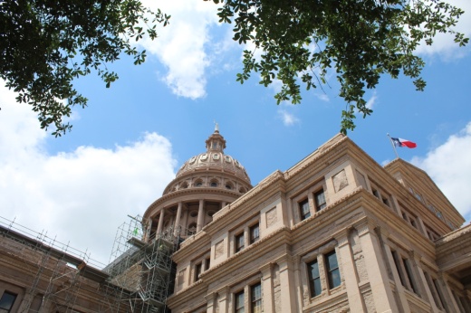 The exterior of the Texas Capitol in May.