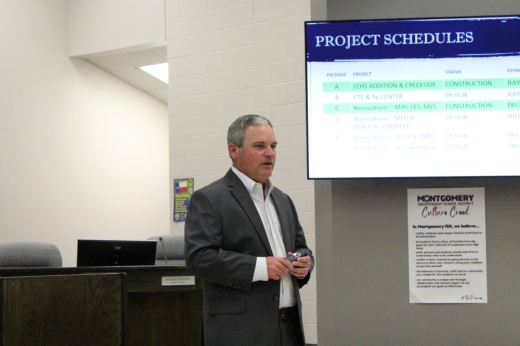The photo shows Lynn during an Oct. 26 town hall meeting.