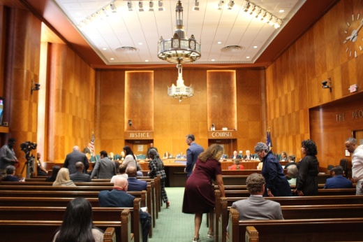 The Houston City Council chamber hall