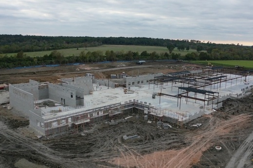 Creekside Elementary, to be located Lake Creek High School off of FM 2854, is slated to open in August 2024. The photo shows the progress of construction on the school as of November. (Courtesy Montgomery ISD)