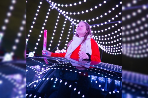 A visitor to the Light Park at Retama Park in Selma takes in the thousands of lights on display. (Courtesy of the Light Park)