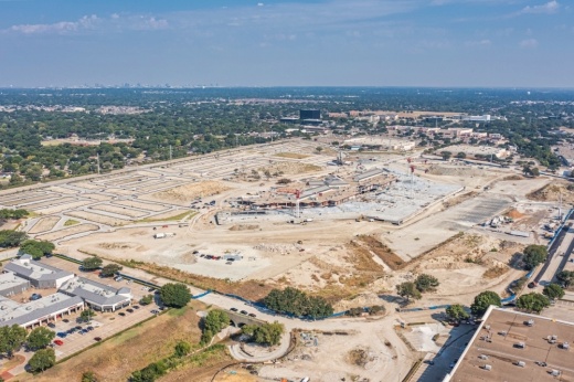 Drone photo of Collin Creek Mall redevelopment