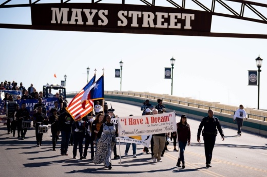 people marching