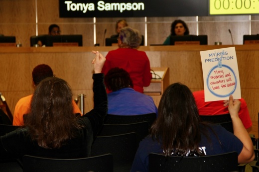 More than a dozen community members were present at Houston ISD's Dec. 14 meeting to share their thoughts on the the district's District of Innovation plan, which board managers unanimously approved during the meeting. (Wesley Gardner/Community Impact)