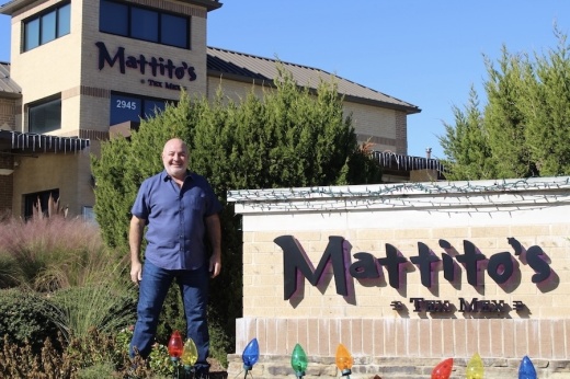Jeff Frankel stands in front of Mattito's property in Flower Mound. The restaurant opened last year. (Don Munsch/Communiy Impact)