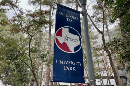 The photo shows a sign at Lone Star College.