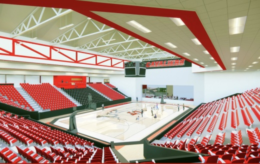 Rendering inside of new competition arena for Lake Travis High School