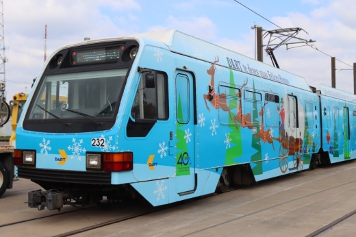 Dallas Area Rapid Transit Holiday-themes light rail train
