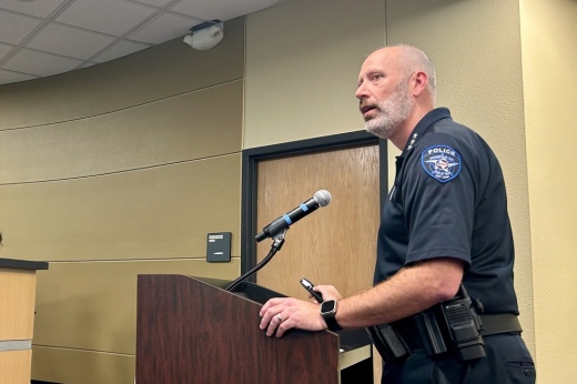 Pflugerville ISD Police Chief Patrick Petherbridge said Sept. 7 that the district has a few options to satisfy the requirements of the new safety and security law HB 3. (Brooke Sjoberg/Community Impact)