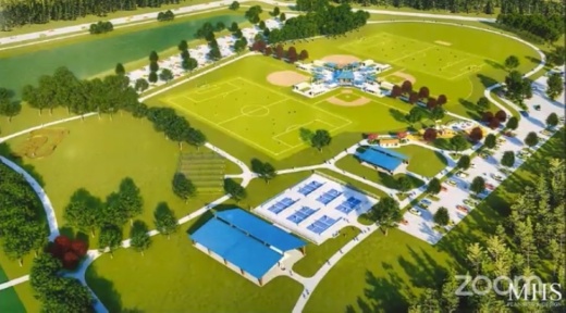 overhead view of sports complex