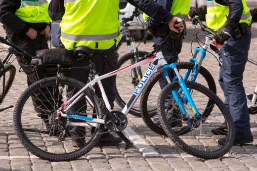 police near bikes