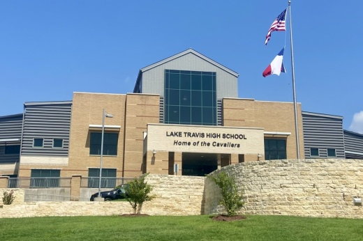 The entrance to Lake Travis High School