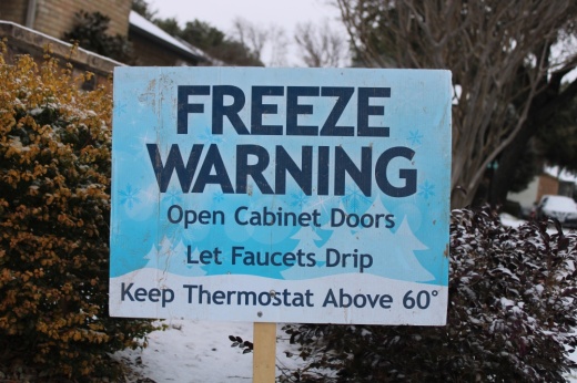Freeze warning sign