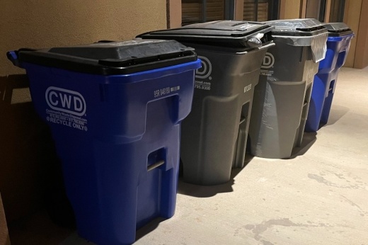 trash cans