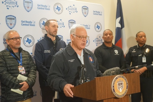 Mayor giving an update at a podium