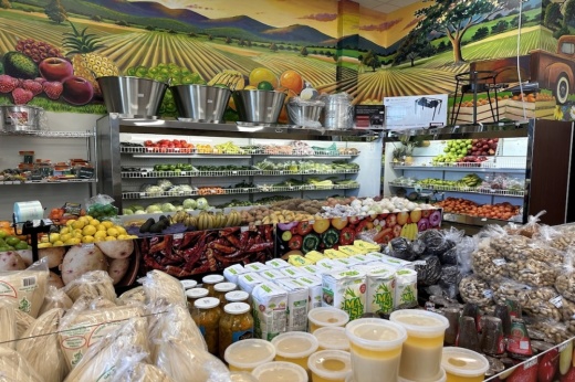 Fresh vegetable section in Guadalajara Meat Market