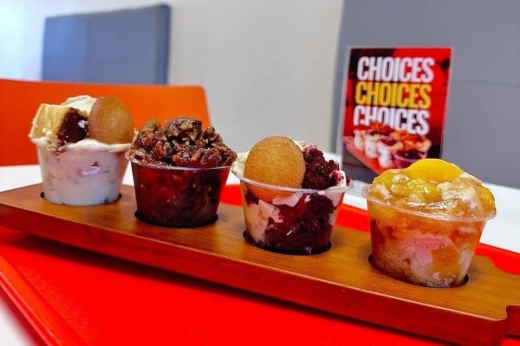 Cobbler flight from Peach Cobbler Factory