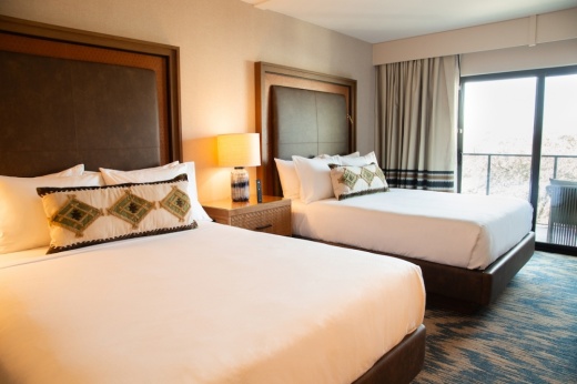 hotel room with two beds