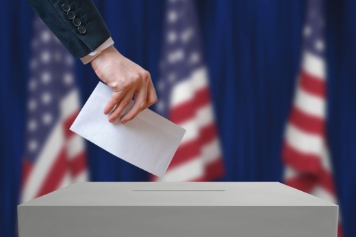 Ballot going in ballot box