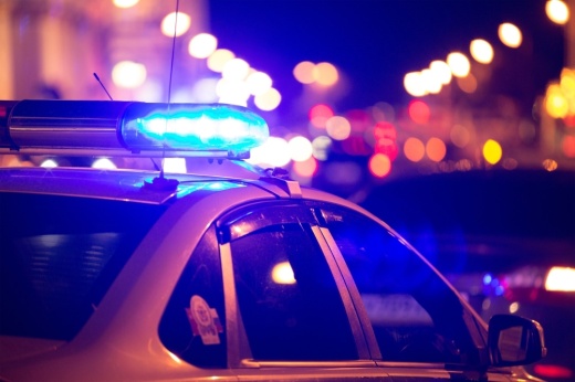 flashing blue police light