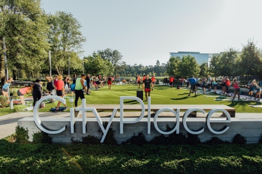 City Place residents in a fitness class.