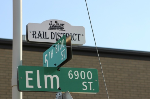 rail district street sign