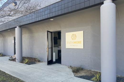 Exterior of Even More Fitness with sign