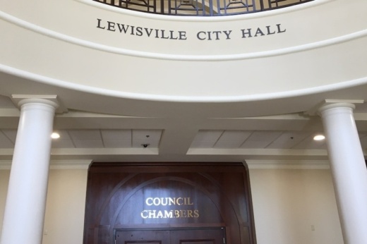 inside city hall of Lewisville Texas