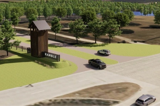 Rendering of entrance into planned Rumble by Hillwood development