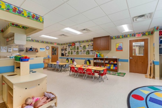 inside a preschool classroom at Primrose Schools