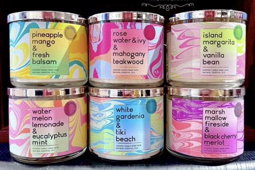 scented candles from Bath & Body Works