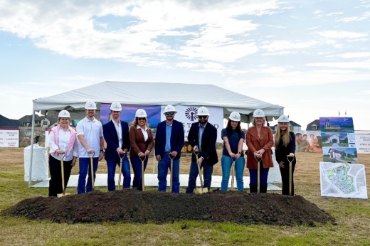 Forestar Group officials breaking ground on the future ameneties center, The Hayloft. (Courtesy Forestar Group)