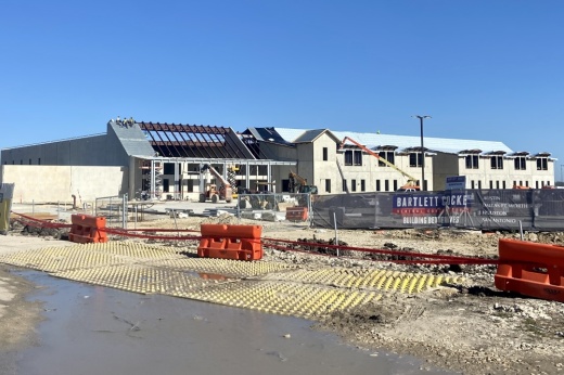 A front of Tierra Rosa Elementary currently under construction