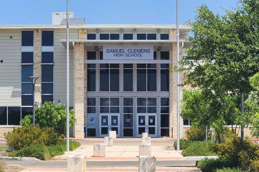 The entrance to Samuel Clemens High School.