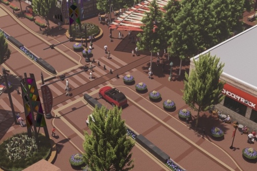 rendering of main street once construction finishes