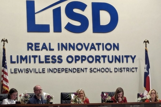 Board of trustees in session in Lewisville