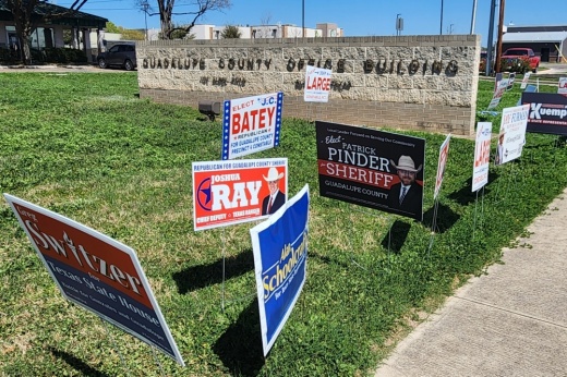 Campaign signs in Schertz.
