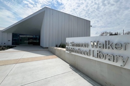 This is a photo of the exterior of the Dr. Shannon Walker Library.