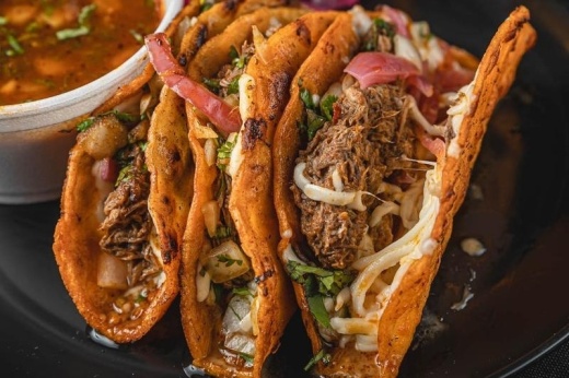 Birria tacos from the restaurant's menu. (Courtesy Dripped Birria)